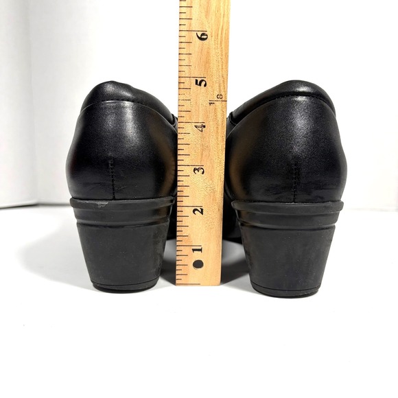 Clarks Womens Black Leather Side Zip Comfort Ankle Boots Block Heel Size 10 - Picture 5 of 10